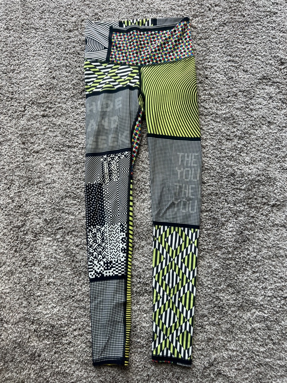 Niyama Sol Black White Lime Striped Activewear Bottoms